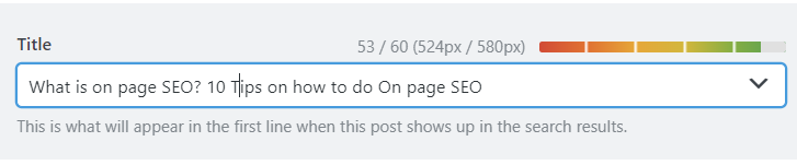 Title tag, What is on-page SEO?