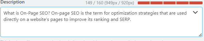 Meta description, what is on-page SEO?
